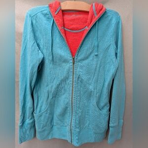 Tommy Bahama Blue And Neon Pink Zip-Up Hoodie
